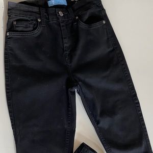 7 For All Mankind black skinny jeans, high rise